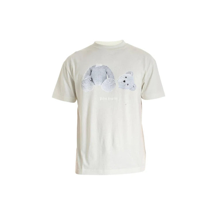 Palm Angels T-Shirt Bear Blue and Beige