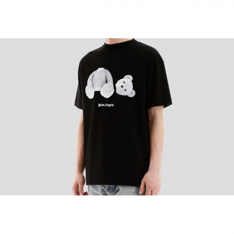 PALM ANGELS T-SHIRT BEAR BLACK AND WHITE