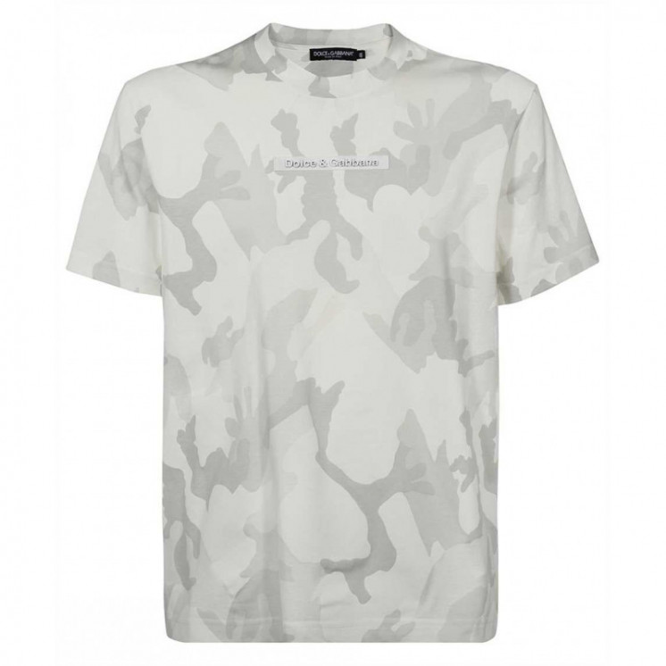 DOLCE & GABBANA T-SHIRT CAMOUFLAGE-WHITE